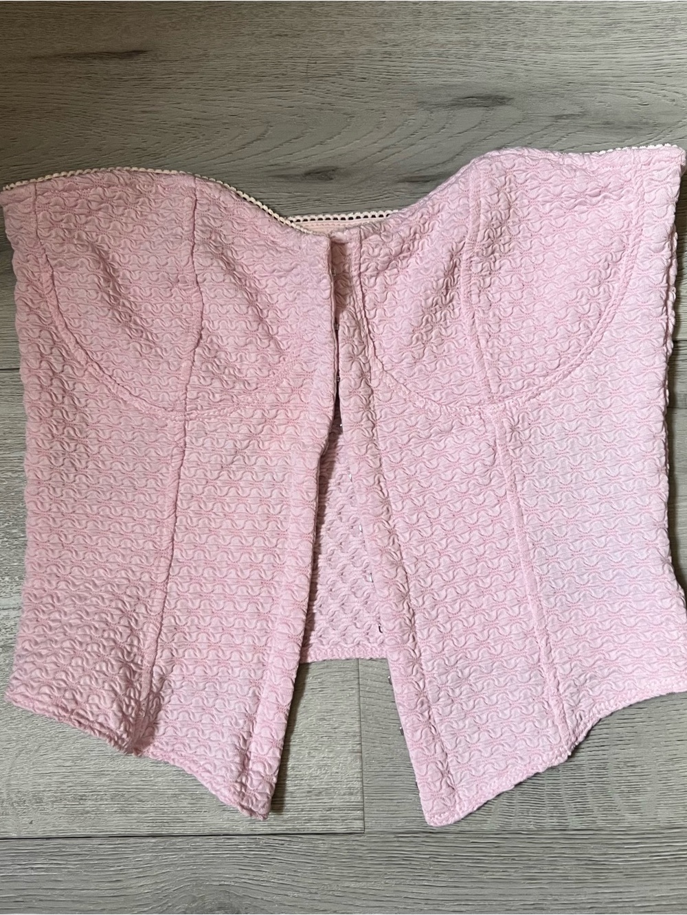 H&M Divided textured corset style tube top